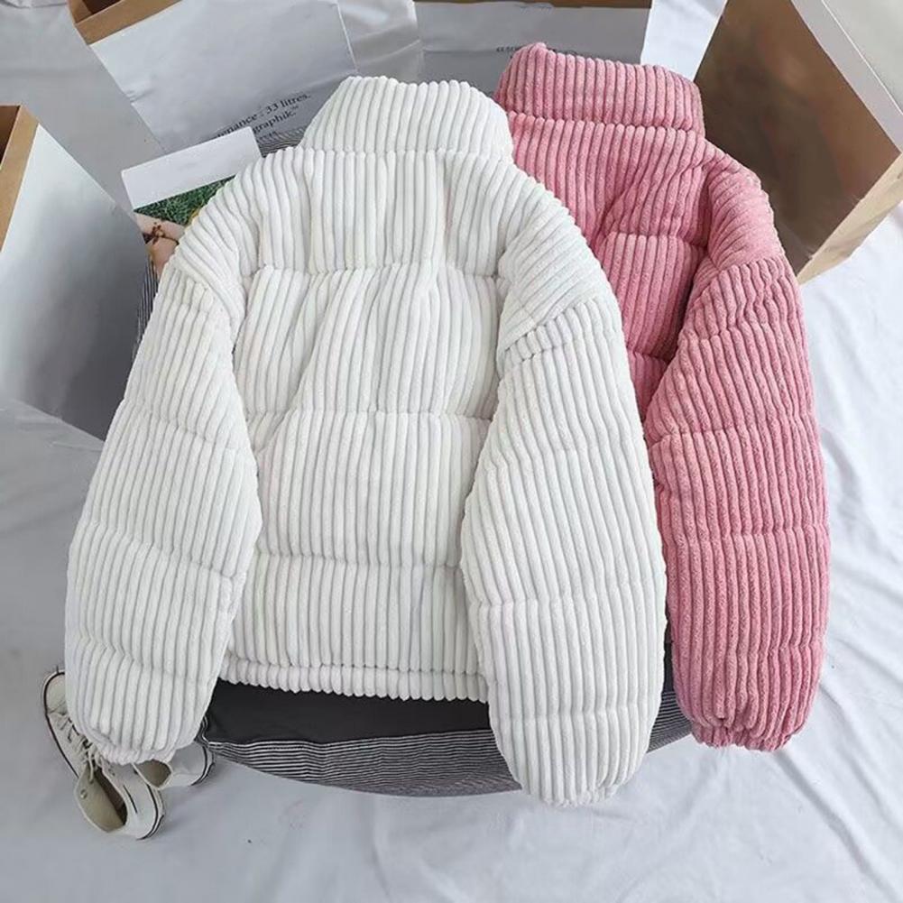 Puffer Jacket Women Down - Polyester Puffer Jacket Women’s Corduroy Puffer