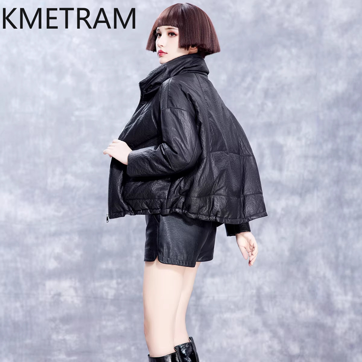 Puffer Jacket Women Down - KMETRAM Real Sheepskin Leather Down Jackets