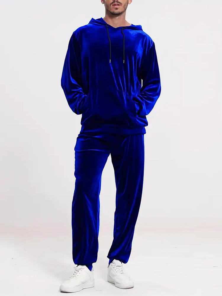 Winter Clothing Outfits - Fashion Solid Color Velvet Two Piece