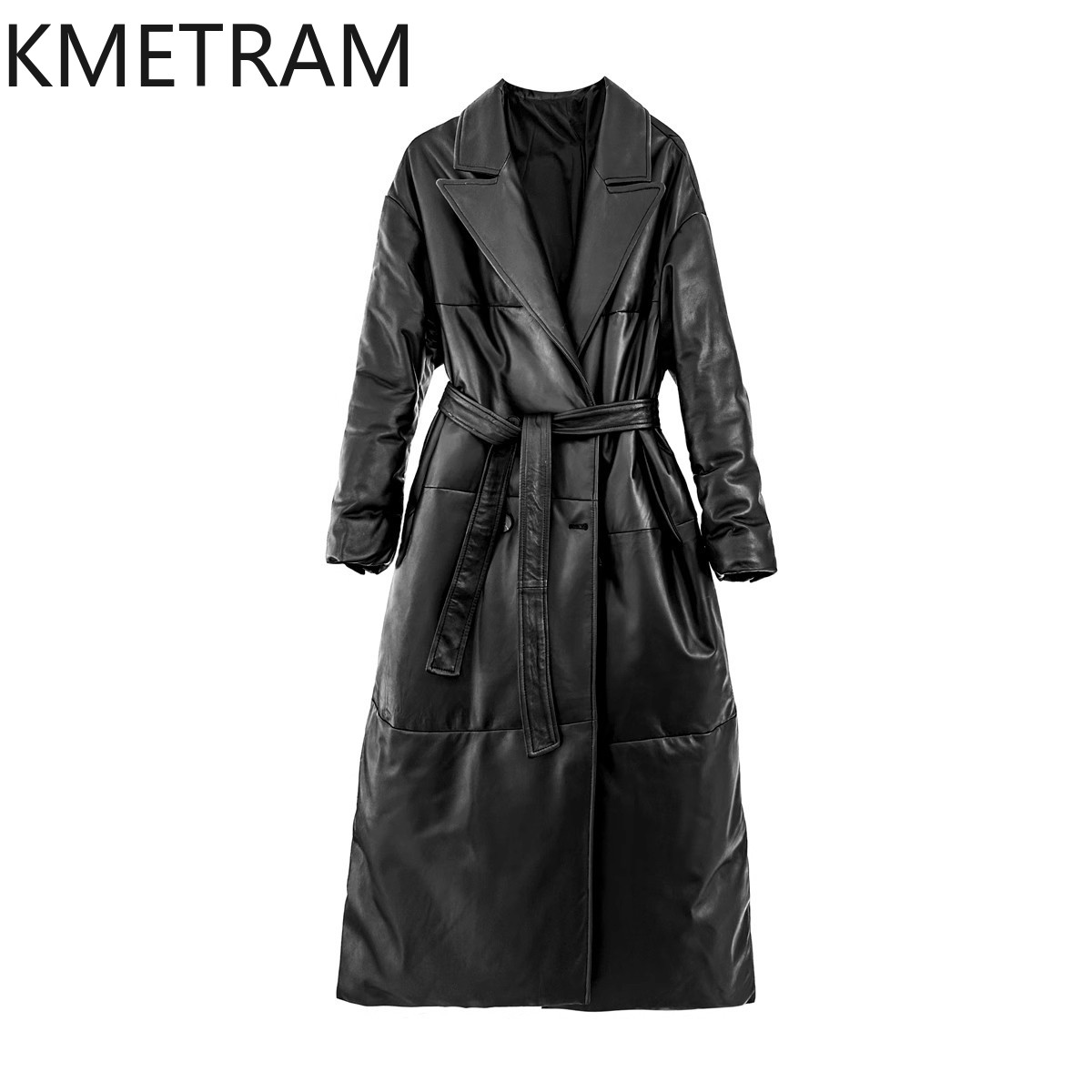 Puffer Jacket Women Down - White Goose Down Genuine Leather Puffer