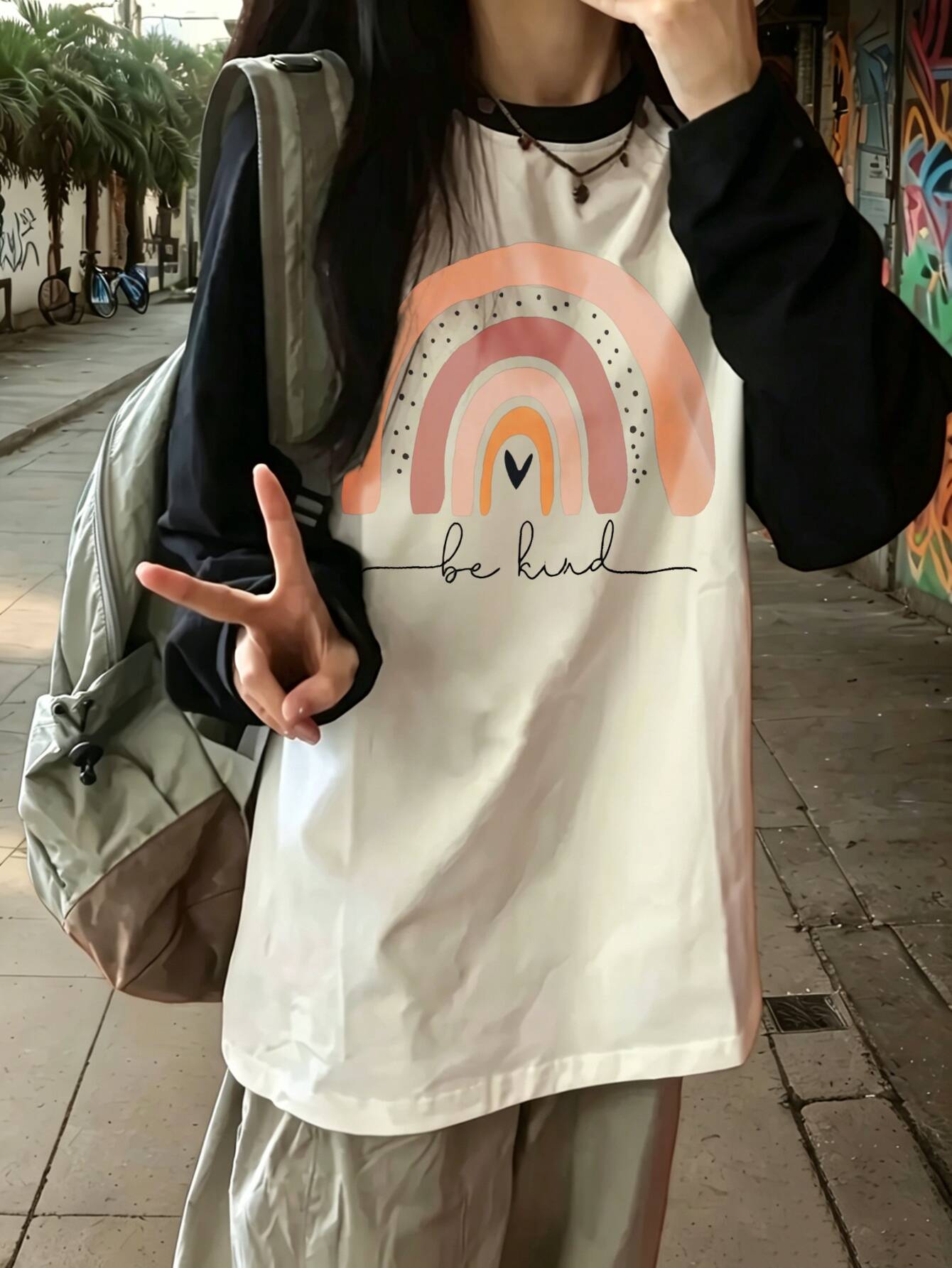harajuku vintage Casual Rainbo - đánh giá và giá Winter Clothes