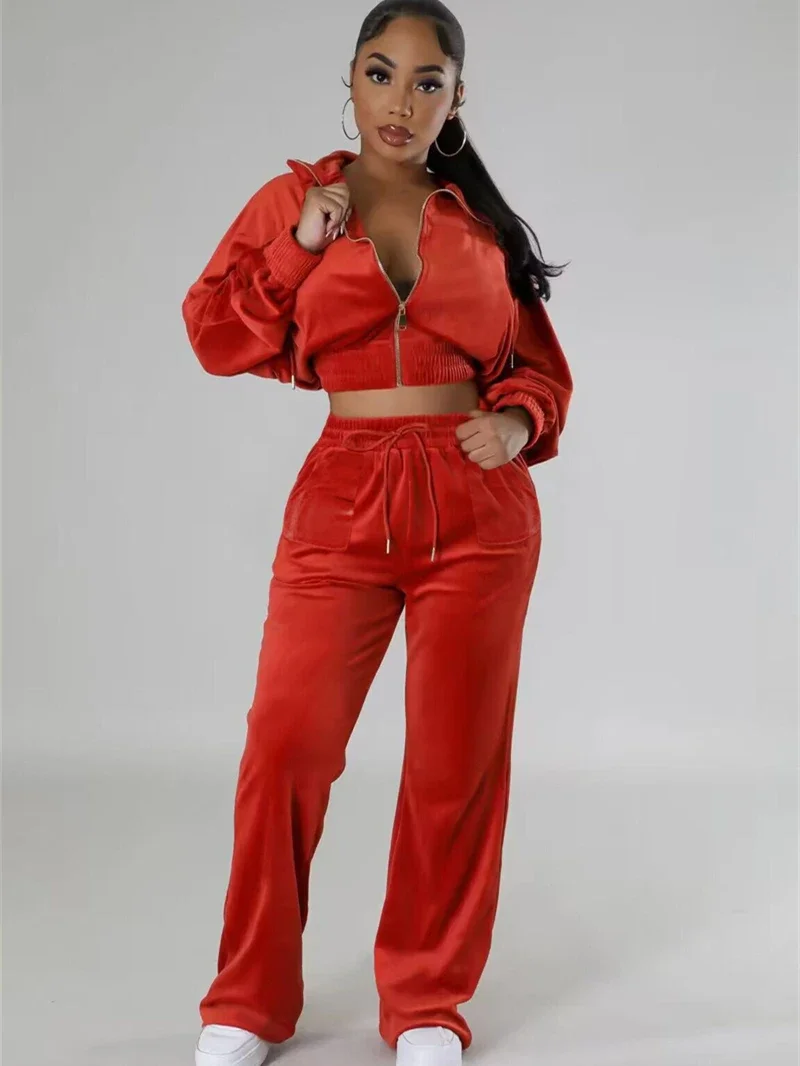 Fashion Velvet 2 Piece Sets Wo - đánh giá và giá Winter Clothing Outfits