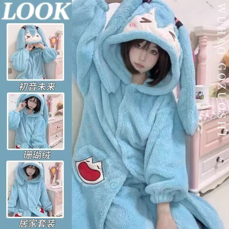 Miku Anime Pajamas Cute Winter - đánh giá và giá Winter Clothing In Japan