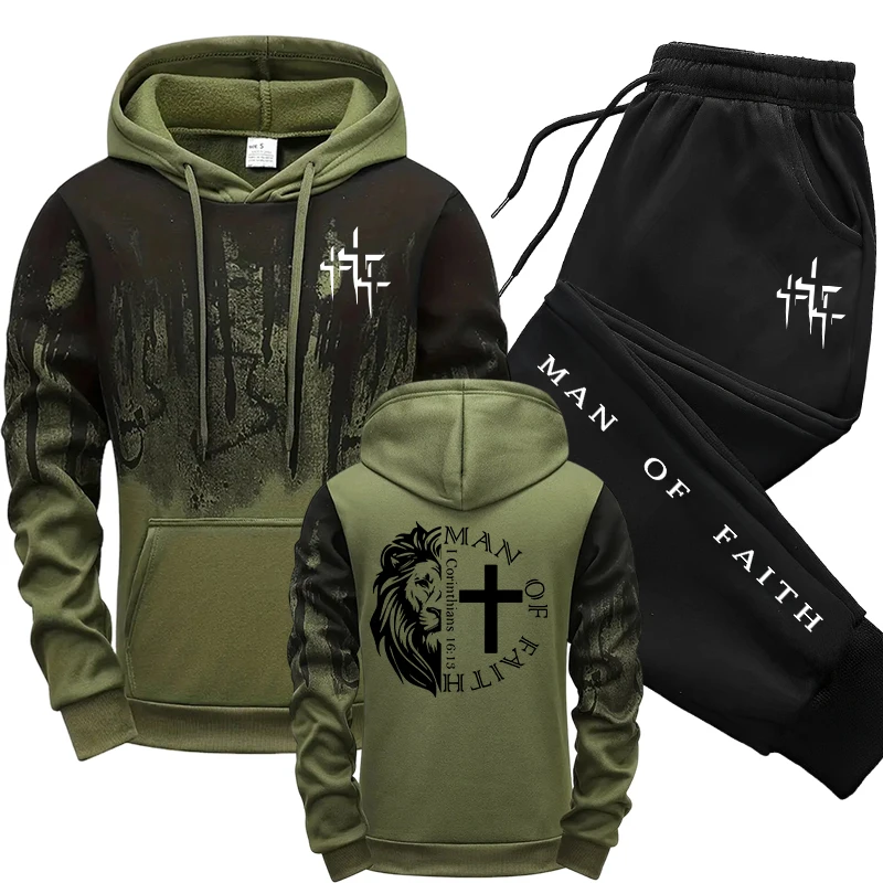 Man of Faith Pattern Men's Set - đánh giá và giá Winter Cloth