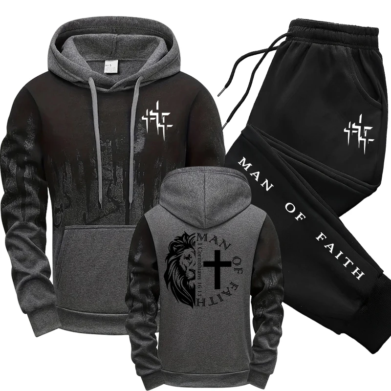 Man of Faith Pattern Men's Set - đánh giá và giá Winter Cloth