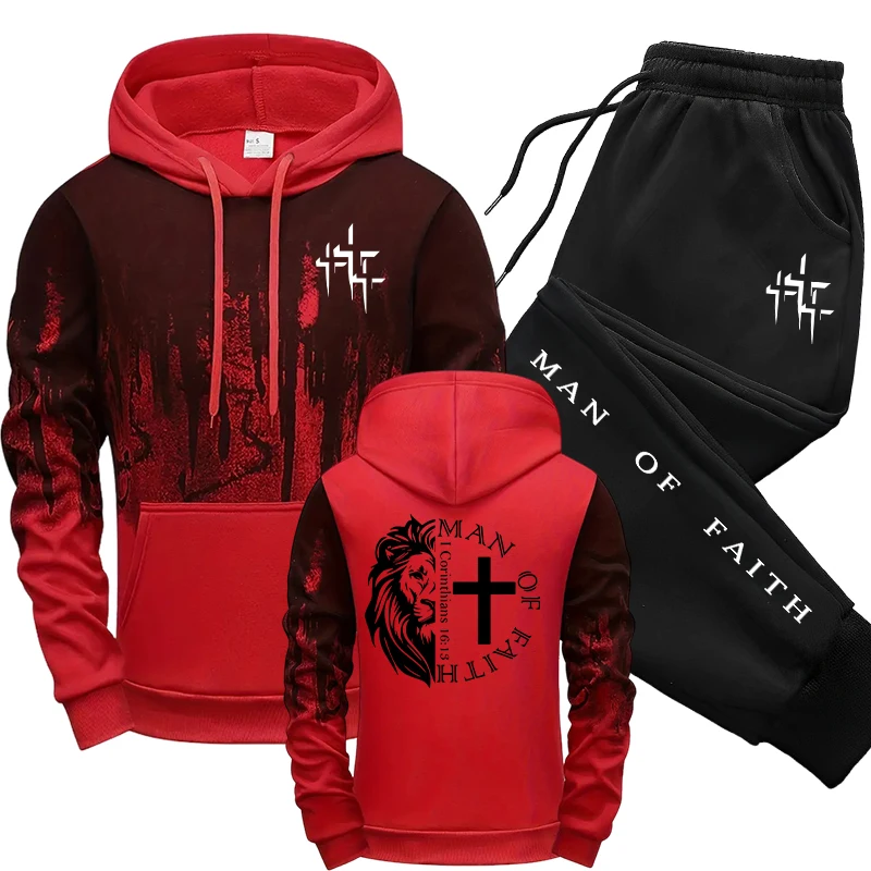 Man of Faith Pattern Men's Set - đánh giá và giá Winter Cloth
